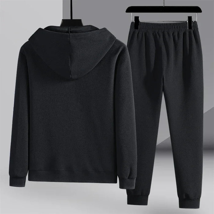 Strux Wafelset met moderne hoodie en slim-fit broek