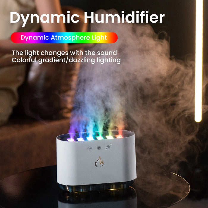 Muzikale Dynamische Ultrasone Vlam Luchtbevochtiger 900 ML | Kleurrijk Lichteffect