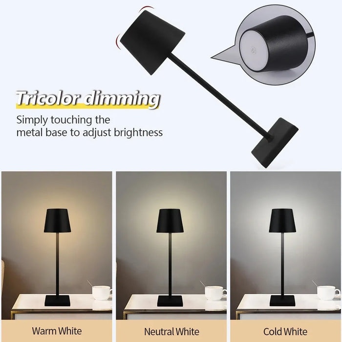 GlowEase | Minimalist LED Tafellamp | Touch Bediening | USB Oplaadbaar