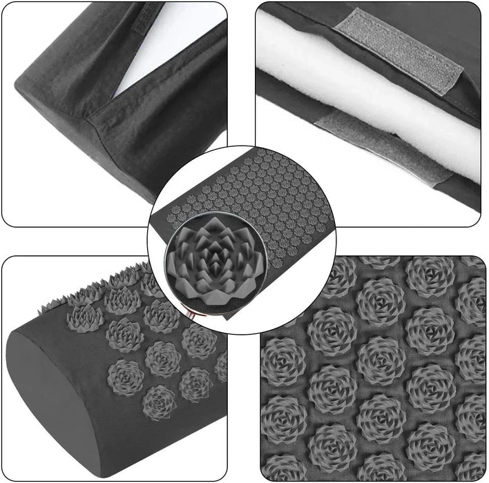 RelaxWave | Acupressuur Mat en Kussen Set | Shiatsu Massage Thuis | Stressverlichting en Diepe Ontspanning