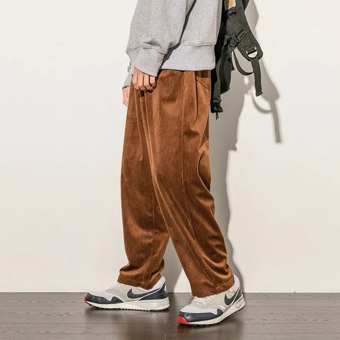 Fenel corduroy pants met relaxte fit en comfortabele