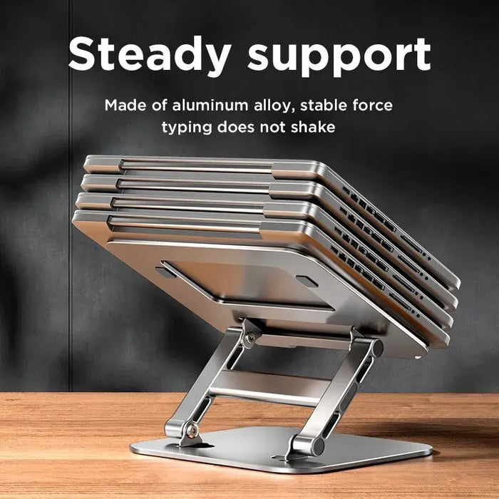 FlexFold Pro | Opvouwbare Aluminium Laptopstandaard | Draagbaar & Ergonomisch | Werk Overal Comfortabel