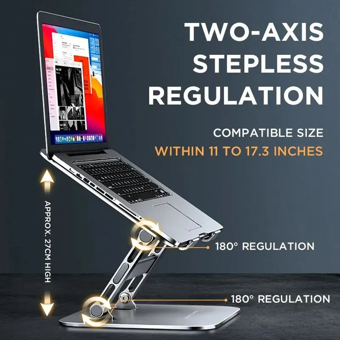 FlexFold Pro | Opvouwbare Aluminium Laptopstandaard | Draagbaar & Ergonomisch | Werk Overal Comfortabel