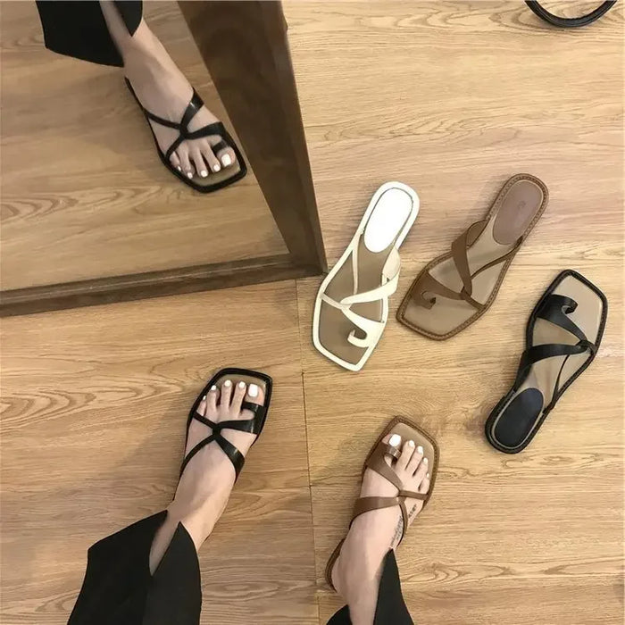 Ravenna Zomer Clip Neus Slippers Dames Nieuwe Koreaanse Versie Anti slip Mode Sandalen