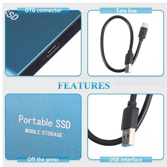 TECHNOLOGIE | Supersnelle Externe SSD 2TB | Mini SSD | High-Speed Opslag voor Laptop en PC