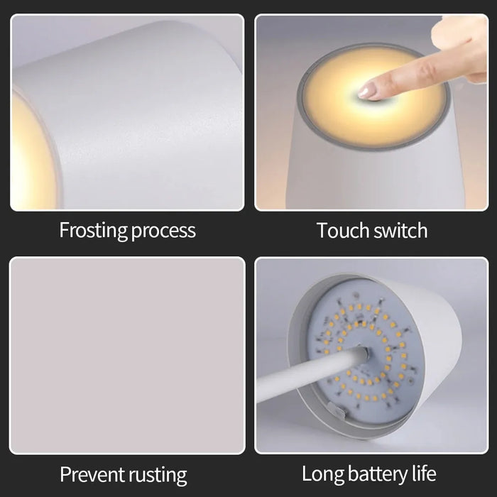 GlowEase | Minimalist LED Tafellamp | Touch Bediening | USB Oplaadbaar