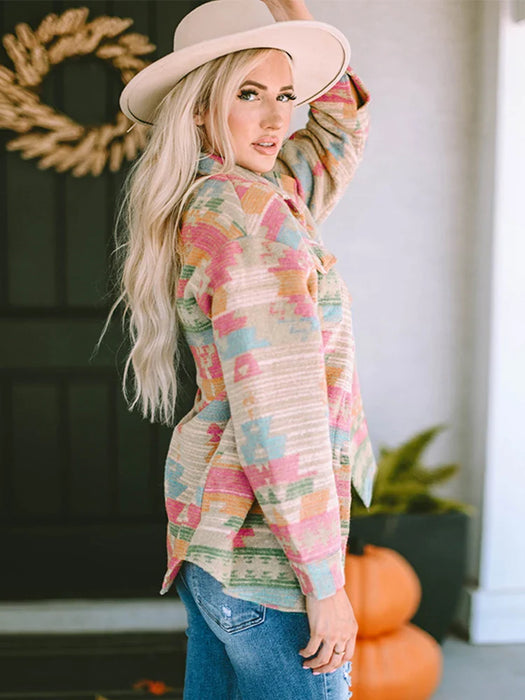 GypsyLady Western Aztec overhemdjasje met knoopjes (Shacket)