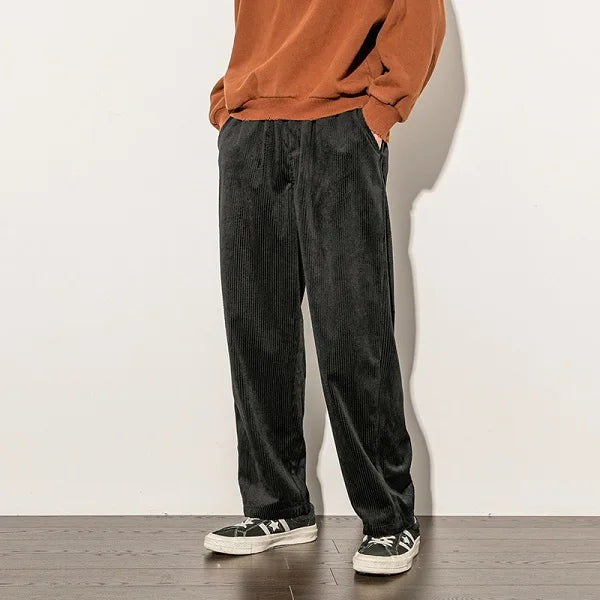 Fenel corduroy pants met relaxte fit en comfortabele