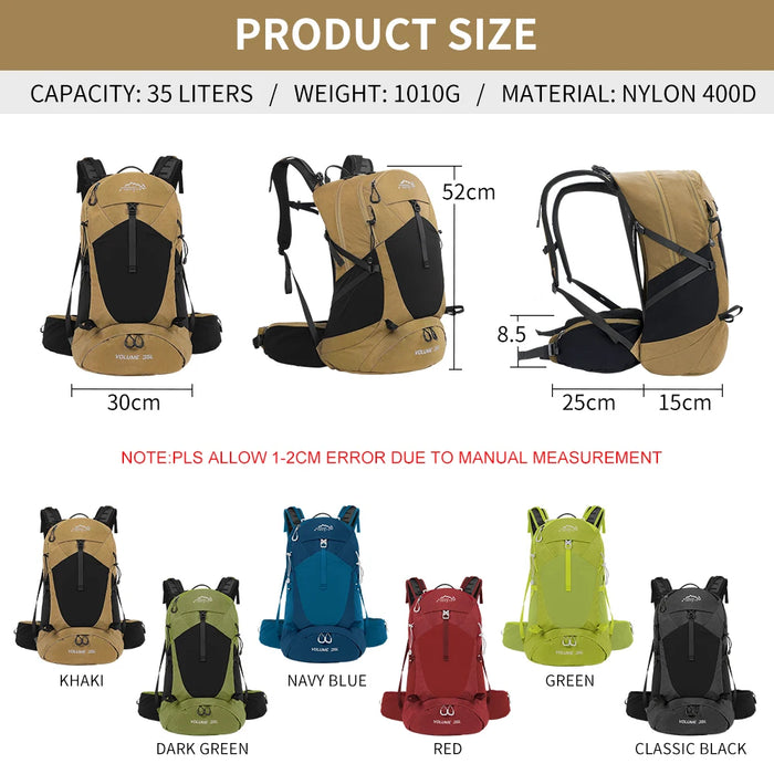 TrekFuse 35L | Interne Frame Rugzak | Weerbestendig en Duurzaam | Ontdek de Ultieme Reisgezel