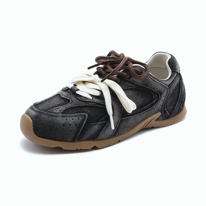 Lorecci Echte Suède Sneakers met dubbele veters en comfort