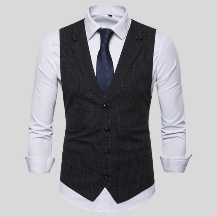 Christopher - Stijlvol geruit herenvest, modern en comfortabel