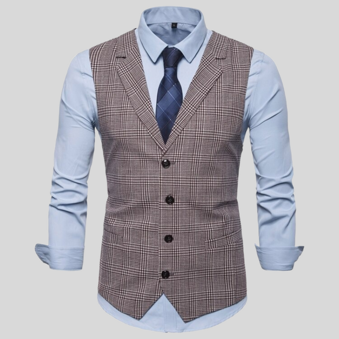 Christopher - Stijlvol geruit herenvest, modern en comfortabel