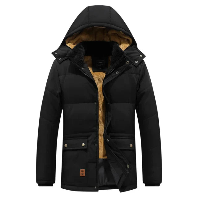 LEON | Winter Winddichte Herenjas | Warme Gevulde Pluche Koude-Proof Klassieke Parka