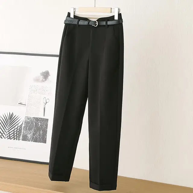 Thais | Knusse Wollen Pantalon Broek Vrouwen | Winter Hoge Taille Casual Kostuum Broek
