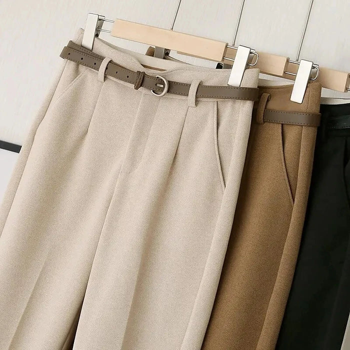 Thais | Knusse Wollen Pantalon Broek Vrouwen | Winter Hoge Taille Casual Kostuum Broek