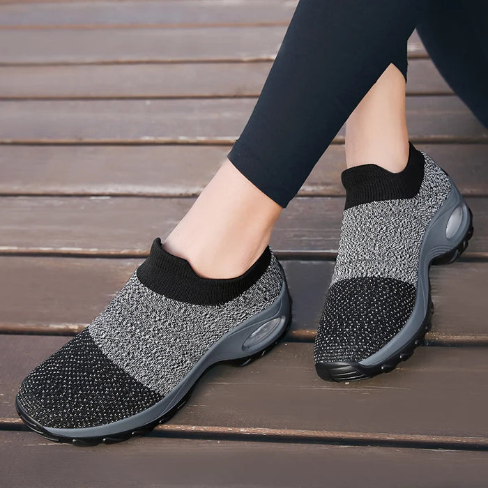 SPORTY SNEAKERS Orthopedische Schoen met Dikke Zool en Luchtkussen Modieuze Verende Schoen