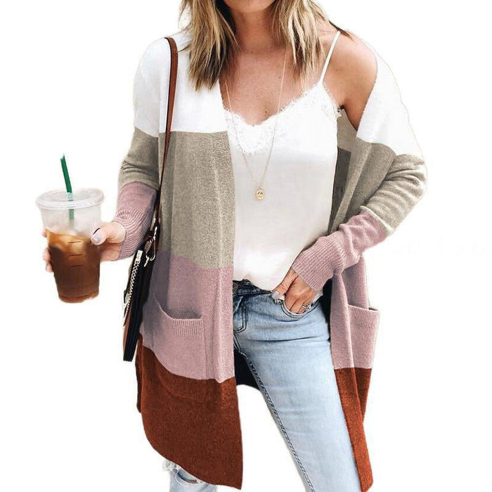 Tabea - Veelkleurige zachte cardigan voor dames met zakken