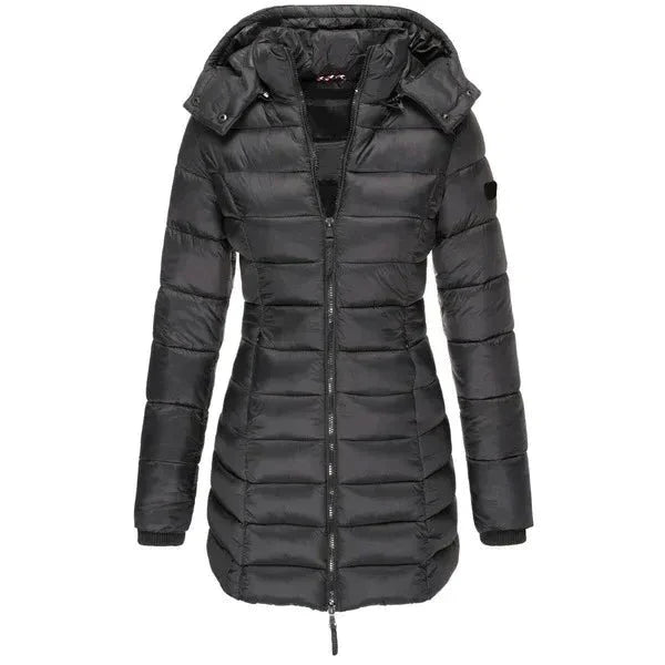 AVA | Stijlvolle Vrouwen Slimfit Katoenen Winterjas | Elegante Halflange Jas