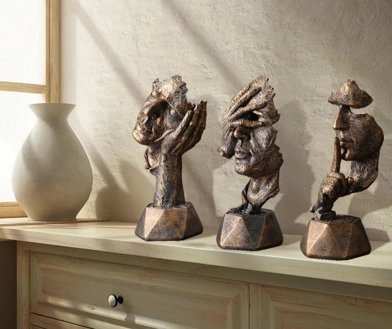 HandArt | Elegantie Sculptuur Miniatuur Figuur | Kunstzinnige Huisdecoratie