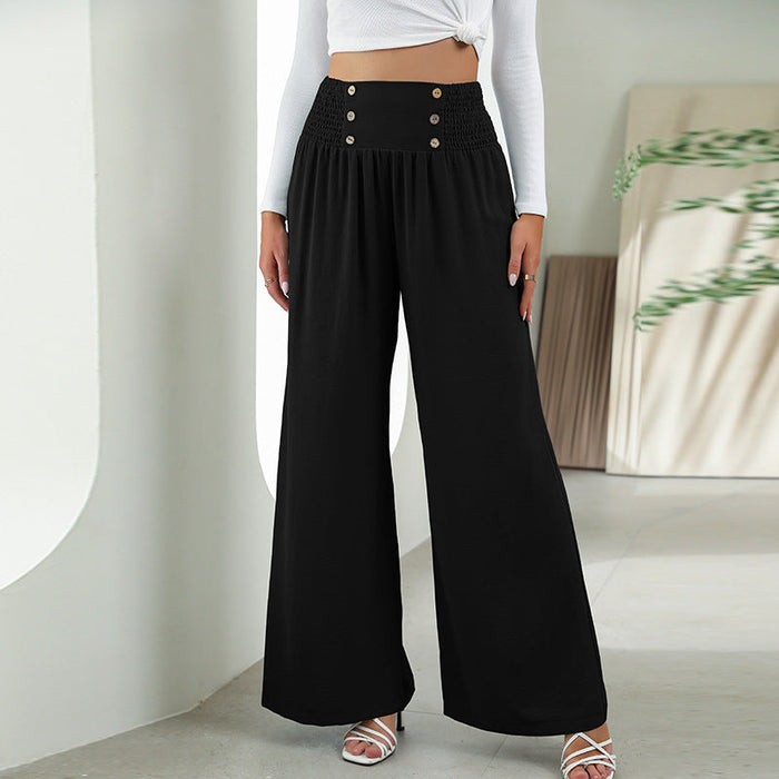 TRENDY | Fashion Rechte Wide Leg Broek | Trendy Broek met Rechte Wijde Pijpen en Elastische Hoge Taille