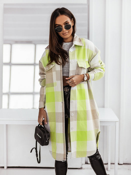 GLAMCOAT | Trendy Geruite Wollen Jas | Stijlvol & Warm | Perfect voor elk Seizoen