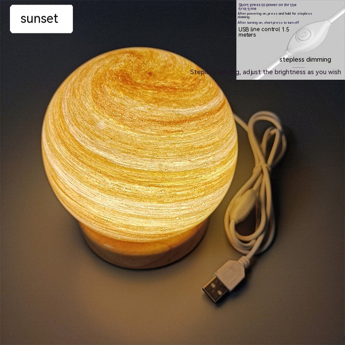 PlanetLight | Lantaarn Zonsondergang Tafellamp | Sfeerregenboog Kleine Nacht Lamp