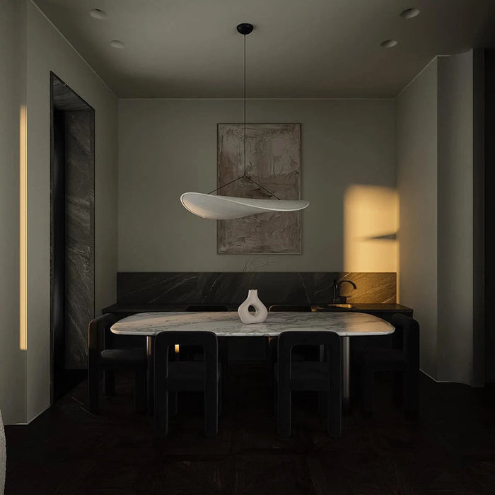 LUMINA | LED Hanglamp | Modern Metaal en Kunstzijde in Wit
