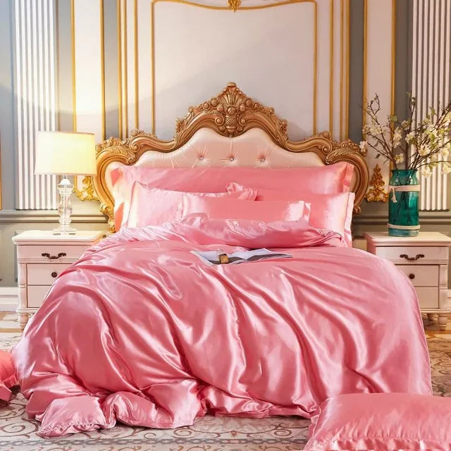 SlaapDroom | Zijdezacht Dekbedovertrek Set | Luxe Koningin Formaat | Verkoelend Comfort | Elegantie en Comfort in Één