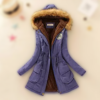 ARIA | Modieuze Katoenen Jas voor Vrouwen | Slim Fit Geborduurde Hooded Parka's