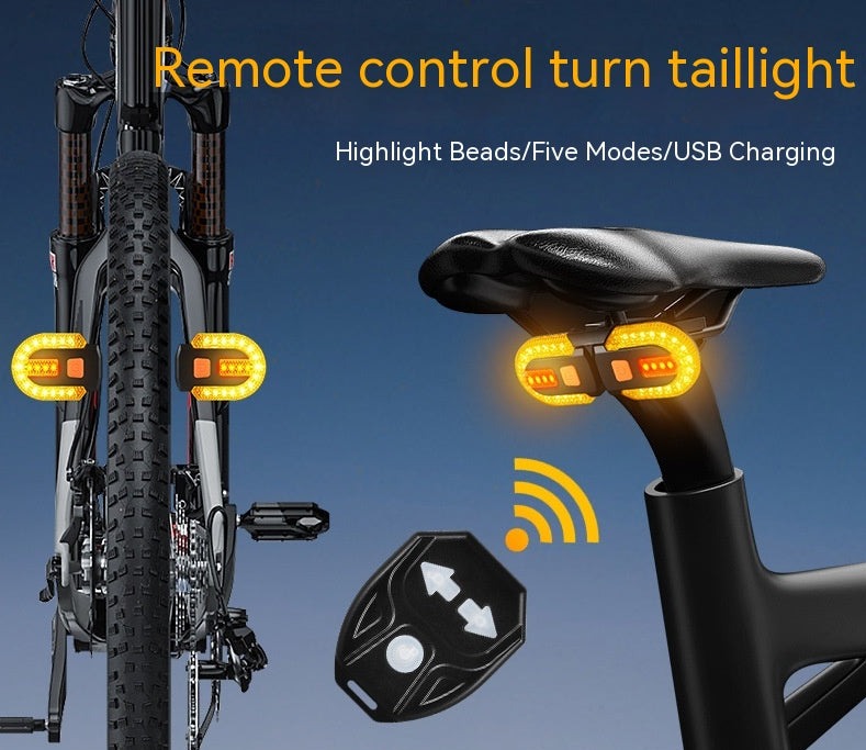 RIDETECH | Fiets USB-Oplaadbare Draadloze Afstandsbediening Stuur Achterlicht | Verwijderbare Nacht Rijden Waarschuwing Fietsbevestiging