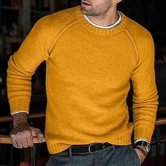 Ben - Klassieke katoenen trui voor heren met ronde hals | Comfort en stijlvolle charme | Ideaal voor op kantoor of voor een relaxte weekendoutfit