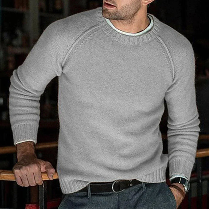 Ben - Klassieke katoenen trui voor heren met ronde hals | Comfort en stijlvolle charme | Ideaal voor op kantoor of voor een relaxte weekendoutfit