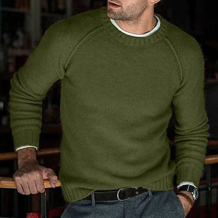 Ben - Klassieke katoenen trui voor heren met ronde hals | Comfort en stijlvolle charme | Ideaal voor op kantoor of voor een relaxte weekendoutfit