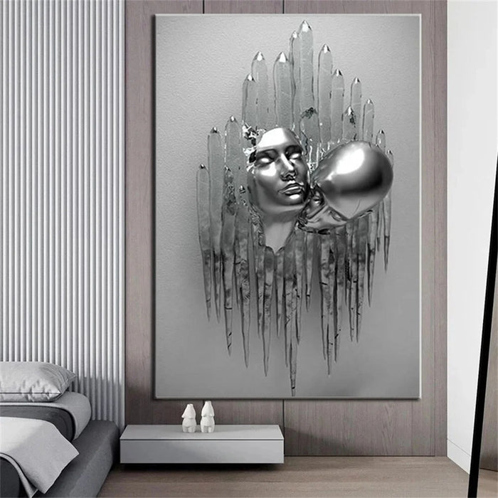 CANVASTAAL | Stijlvolle Wanddecoratie | Unieke Metallic Posters | Kunstwerk Muur Canvas
