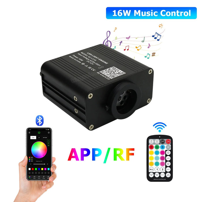 StarLume | 16W Twinkle RGBW Fiber Optic Light Set met Bluetooth-APP