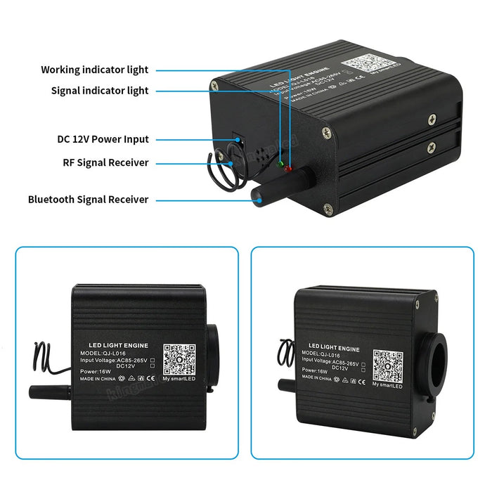 StarLume | 16W Twinkle RGBW Fiber Optic Light Set met Bluetooth-APP