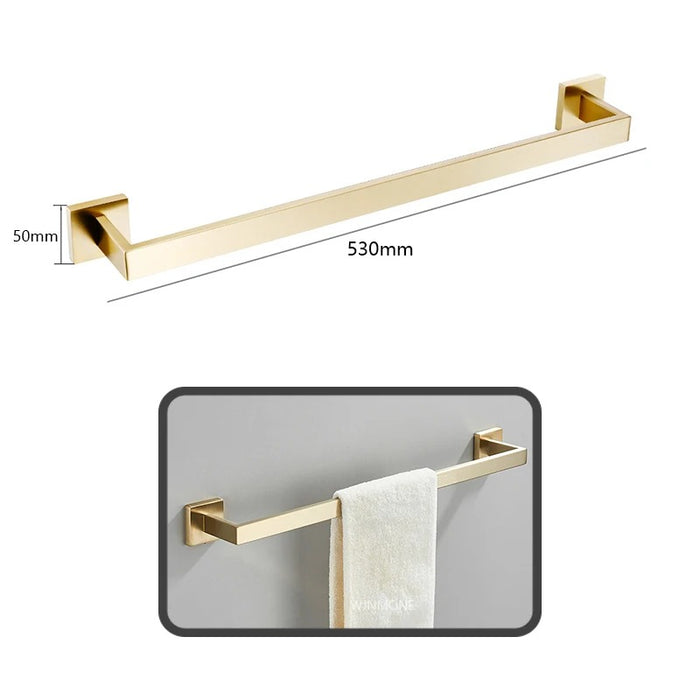 LUXE LEVEN | Badkamer Accessoires Set met Geborsteld Gouden Hardware | Zwarte Badkamer Accessoires Set 4 Stuks