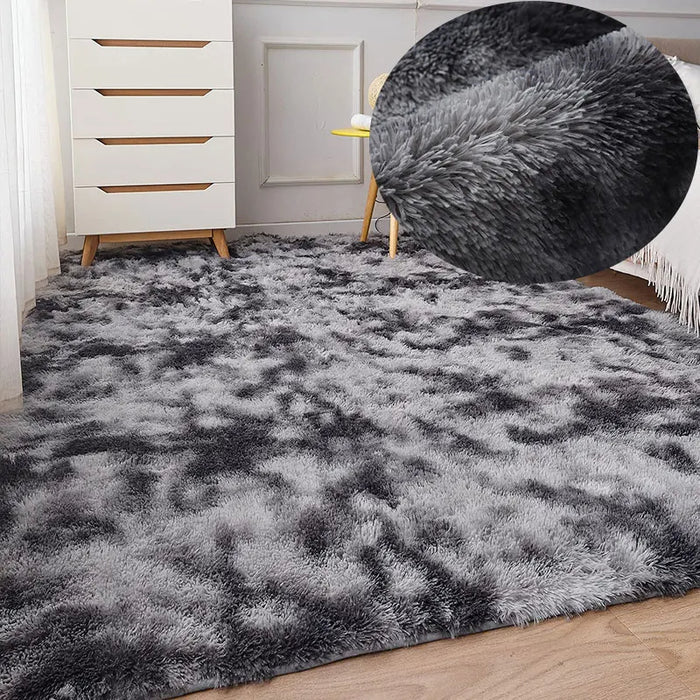 WOLKENZACHT | Grijze Tapijt voor Woonkamer | Pluizig Vloerkleed voor Slaapkamer