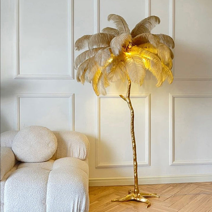 NORDIC | Struisvogel Veren Vloerlamp | Scandinavische Elegantie voor Jouw Woonruimte