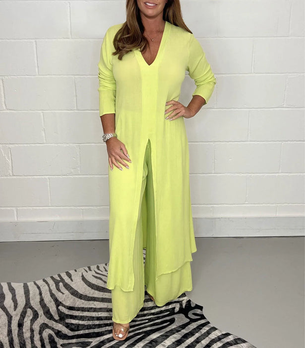 OLIVIA | Luchtig Zomer Setje met Wijde Broek en Blouse