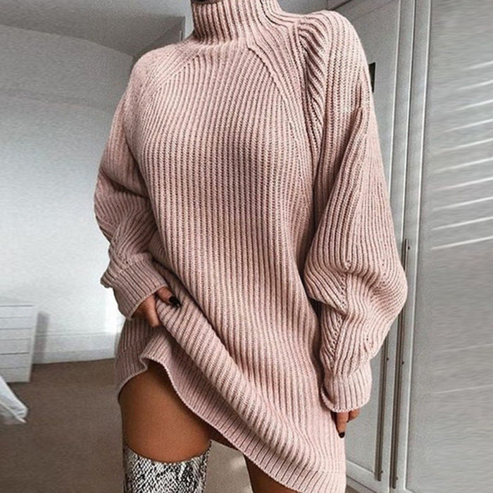 LUNA | Warme Trui Jurk met Stevige Col