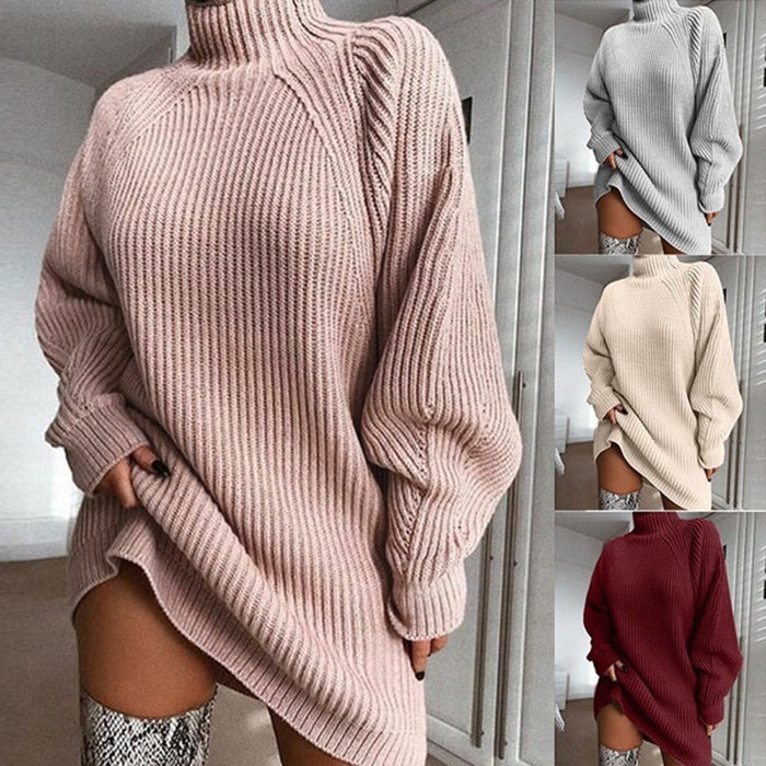 LUNA | Warme Trui Jurk met Stevige Col