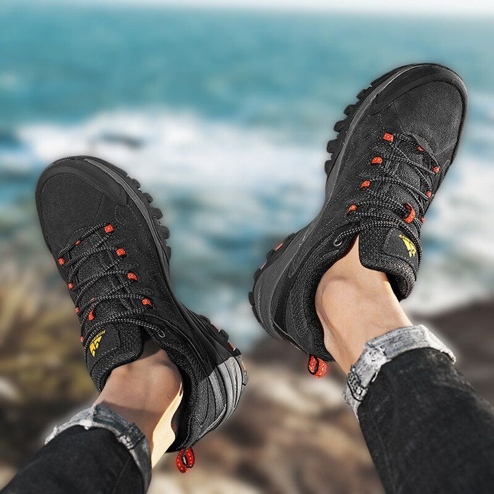 LONNIE | Leren Heren Outdoor Wandelschoenen | Toeristische Trekkingsneakers voor Bergen