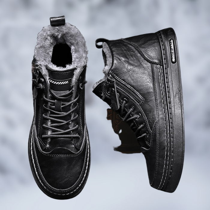 LESTER | Winter Leren Heren Schoenen | Winter Sneakers Man | Gevoerde Sneakers