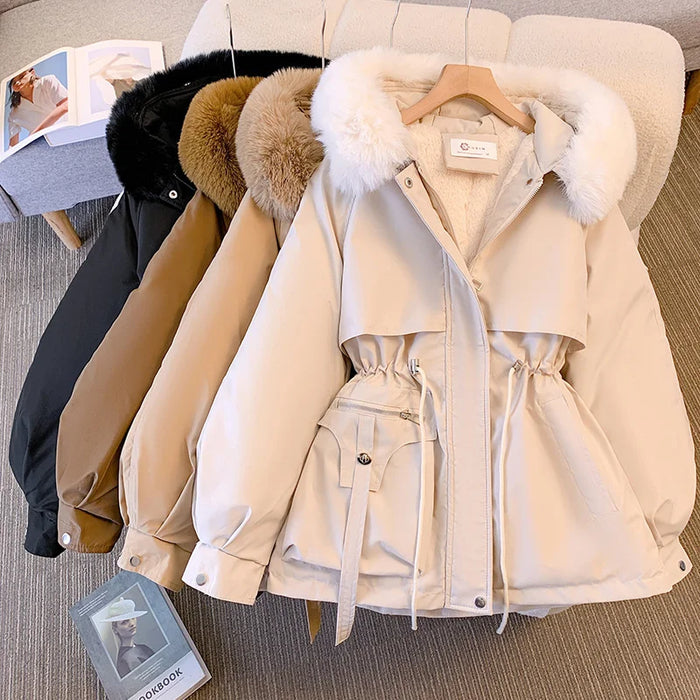 FLEUR | Stijlvolle Winterjas met Nepbont Kraag - Dames Lange Jas voor de Winter