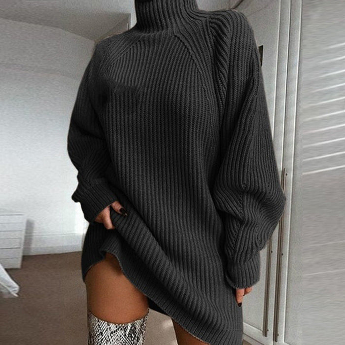 LUNA | Warme Trui Jurk met Stevige Col
