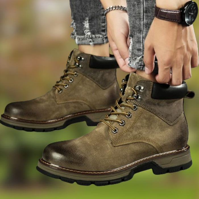 KAREL | Natuurlijk Leren Winterlaarzen Echt Rundleer Warme Winterschoenen