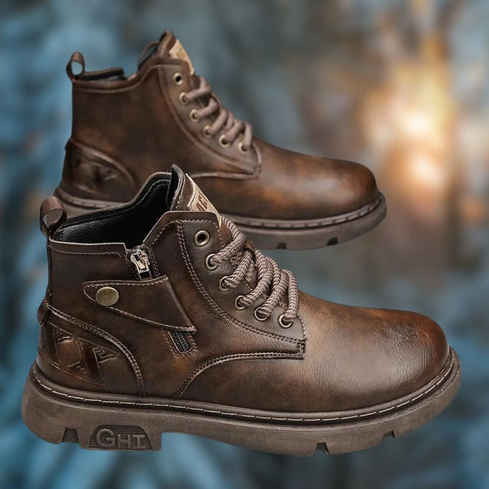 JOEP | Stylish Winter Biker Boots Heren | Outdoor Motorlaarzen van Leer