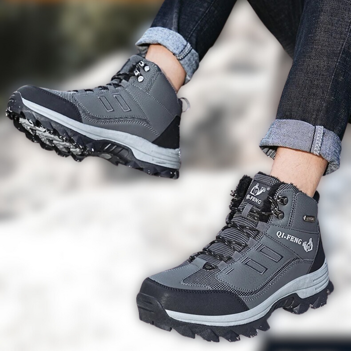 MILTON | Waterdichte Leren Sneakers voor de Winter | Fluffy Warme Hoge top Buiten Laarzen