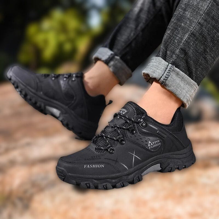 Simon | Waterdichte Lederen Wandelschoenen Voor Heren | Comfortabele Schoenen Met Dikke Zool